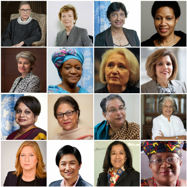 Featured Global Women Leaders: Justice Ruth Bader Ginsburg, President Mary Robinson, Navi Pillay,...