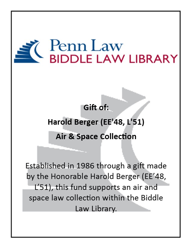 Berger Air & Space Law Bookplate