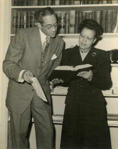 Sadie T.M. and Raymond Pace Alexander in their library in 1951.