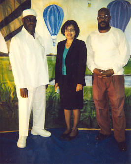 The author posing with two members of Lifers Inc. at Graterford Prison