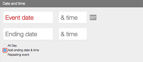 Calendar Events Add Date Field LiveWhale CMS